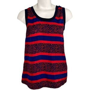 Womens Tommy Hilfiger Red Blue Stripe Sleeveless Tank‎ Top size Medium